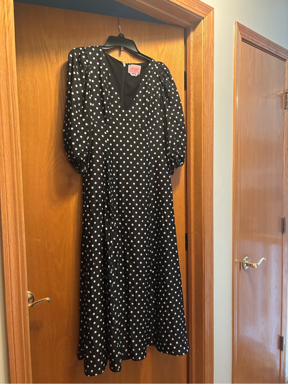 Kate Spade Black & White Polka Dot Midi Dress